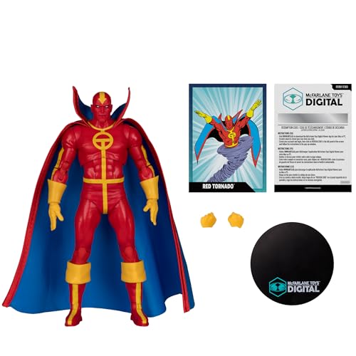 Red Tornado articulation detail enabling dynamic posing by McFarlane Toys