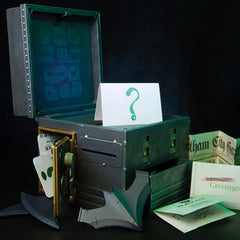 The Riddler Puzzle Box black-light clue reveals hidden steps and adds intrigue.
