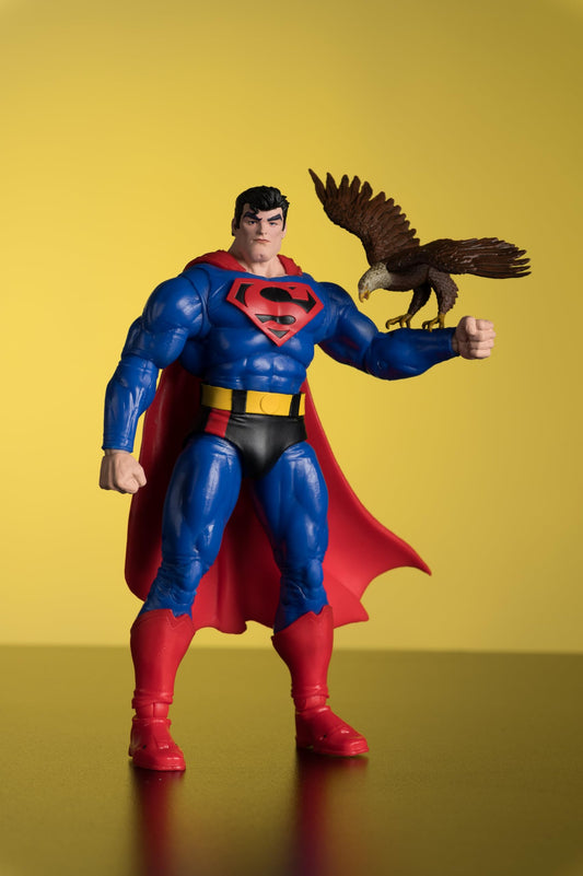 Dynamic pose of DC Direct Superman showing poseability for versatile display