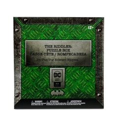 McFarlane Toys Riddler Puzzle Box accessory-case with clues and keep-sake items.
