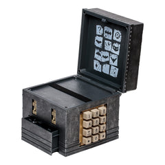 McFarlane Toys Riddler Puzzle Box puzzles spread showing four brain-teasing challenges.