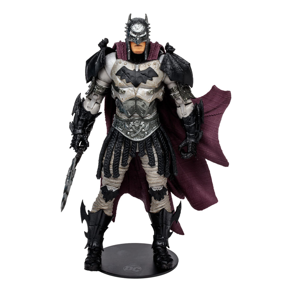 McFarlane Gladiator Batman dark metal pose for dynamic shelf display