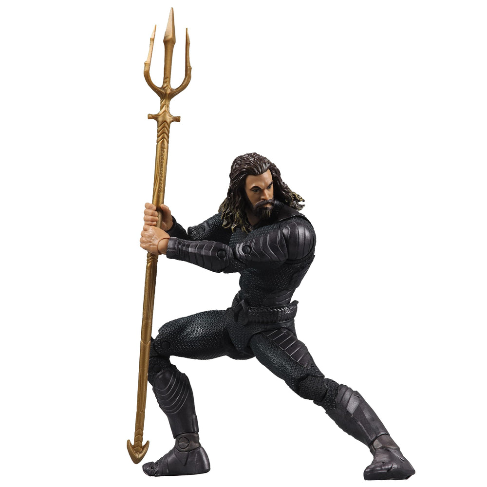 McFarlane Toys Aquaman stealth suit with base, ideal for stable display.