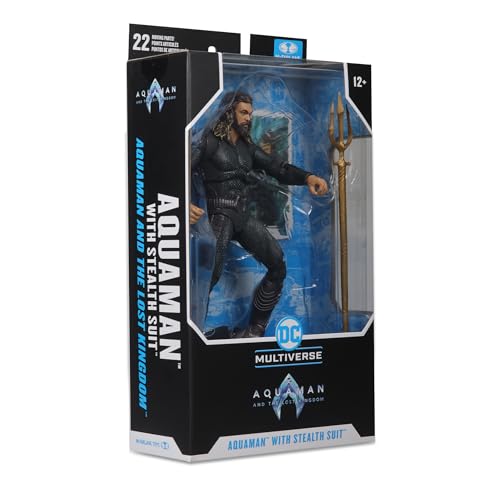 McFarlane Toys Aquaman stealth suit figure fits DC Multiverse collection.