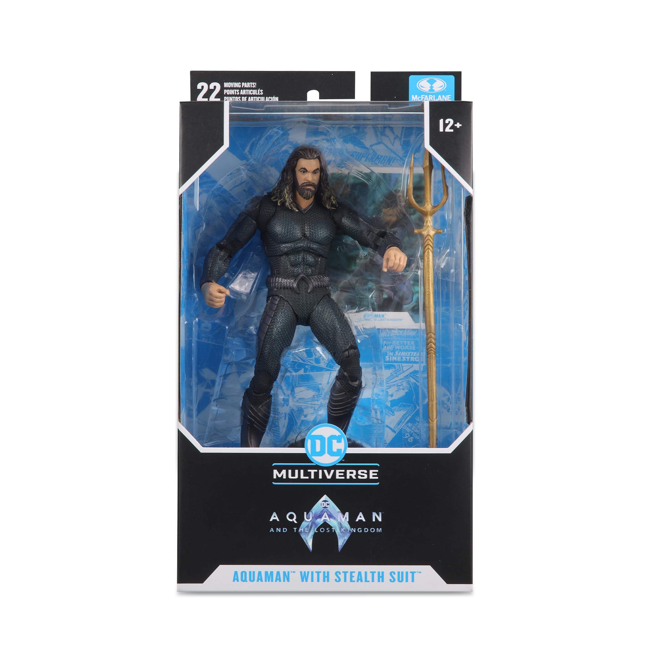 McFarlane Toys Aquaman stealth suit packaging for unboxing enthusiast.