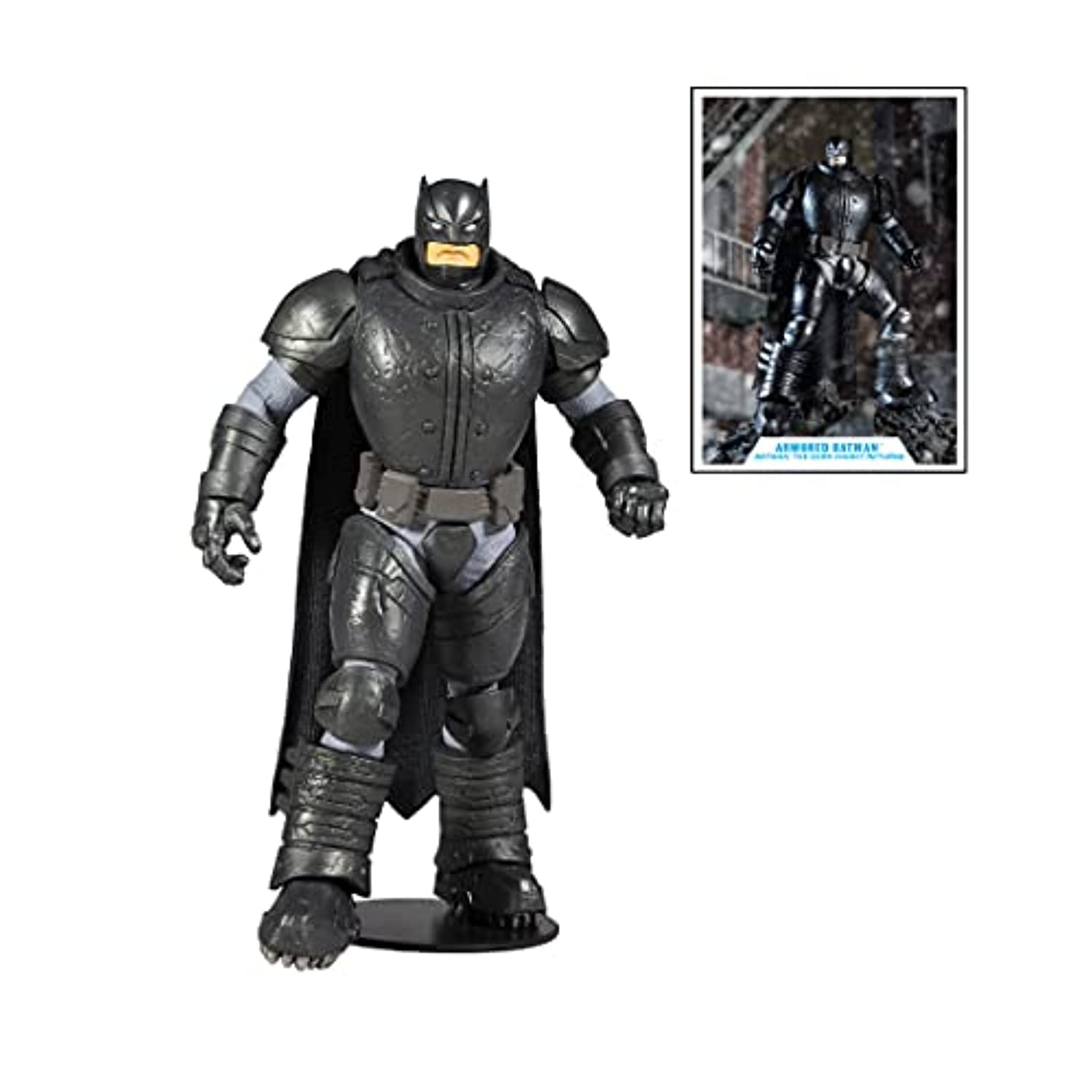 Armored Batman suit texture highlights retro Frank Miller design details