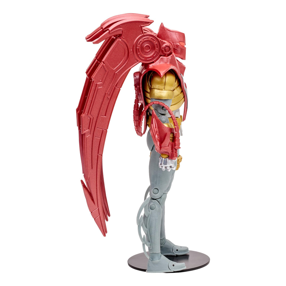 Azrael action figure posed in action stance for display