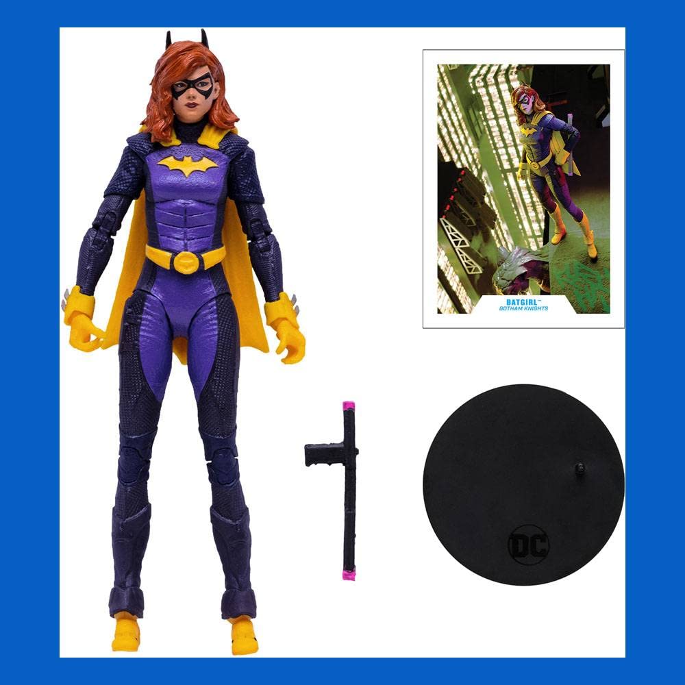 McFarlane Toys Batgirl Gotham Knights 7-inch figure includes side baton for display-ready accessories.
