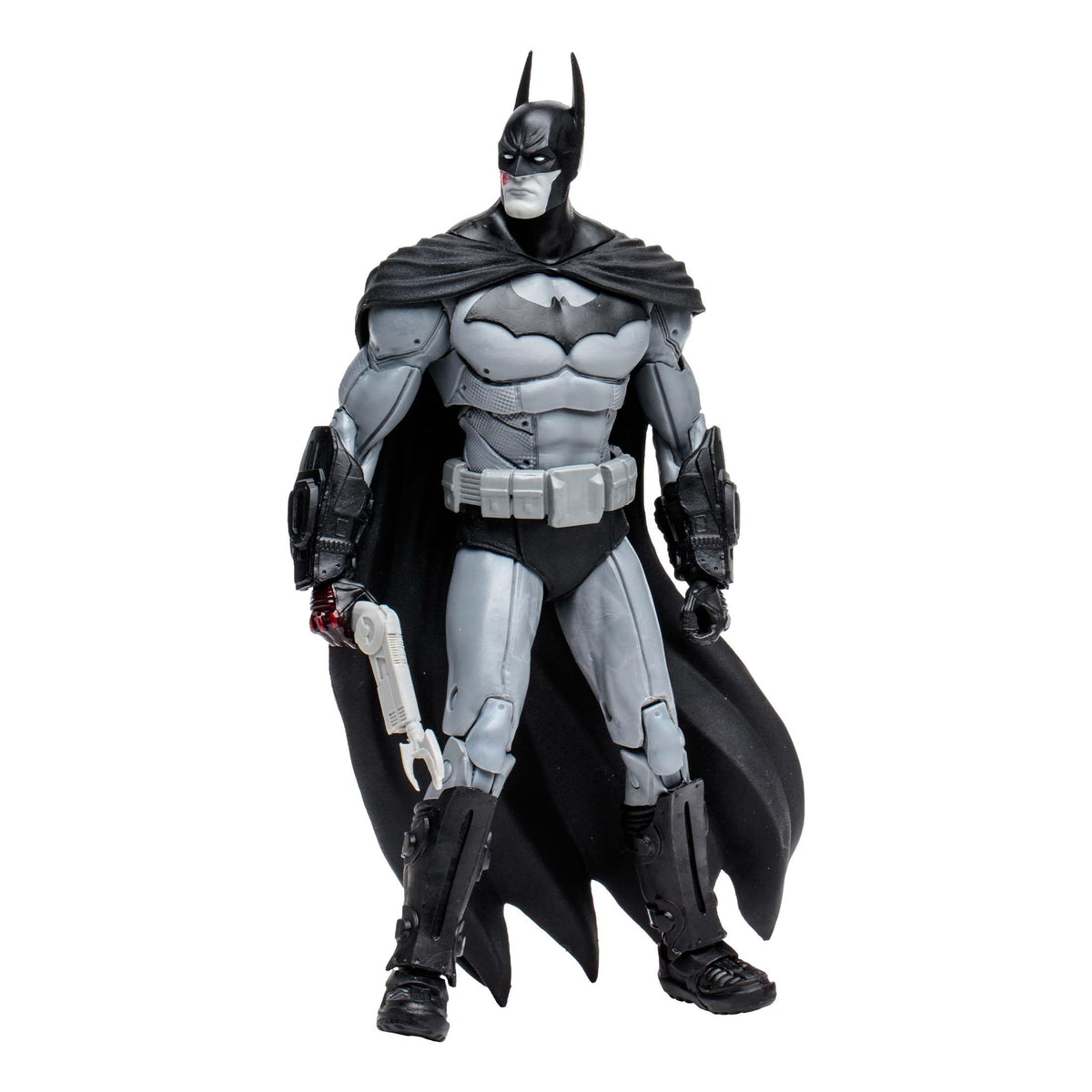 McFarlane Batman Arkham City 7-inch monochrome figure front view for display