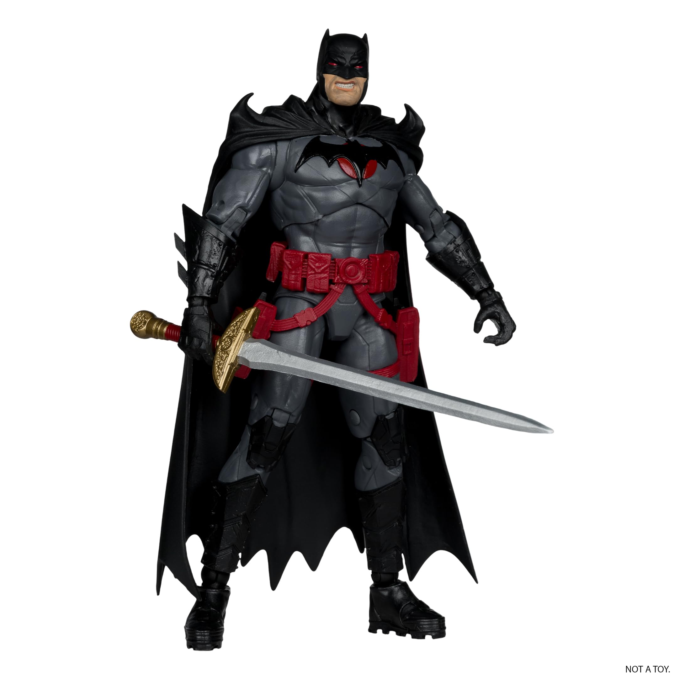 McFarlane Toys Batman vs Professor Zoom Flashpoint back view reveals cape texture for shelf display