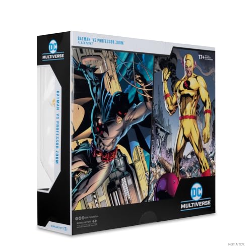 McFarlane Toys Batman vs Professor Zoom Flashpoint display set offers flexible shelf arrangements