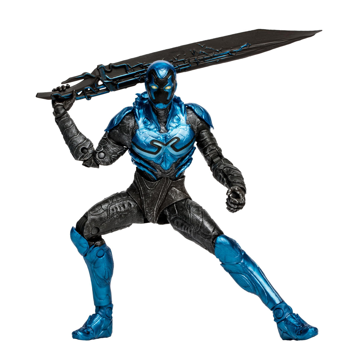 McFarlane Toys Blue Beetle 7in figure, front view for display-ready pose