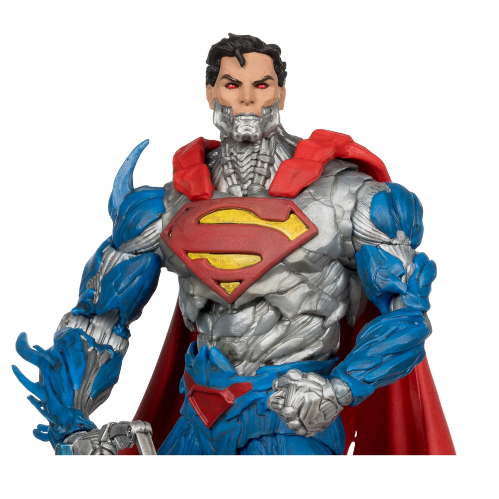 McFarlane DC Multiverse Cyborg Superman flight stand included for elevated display
