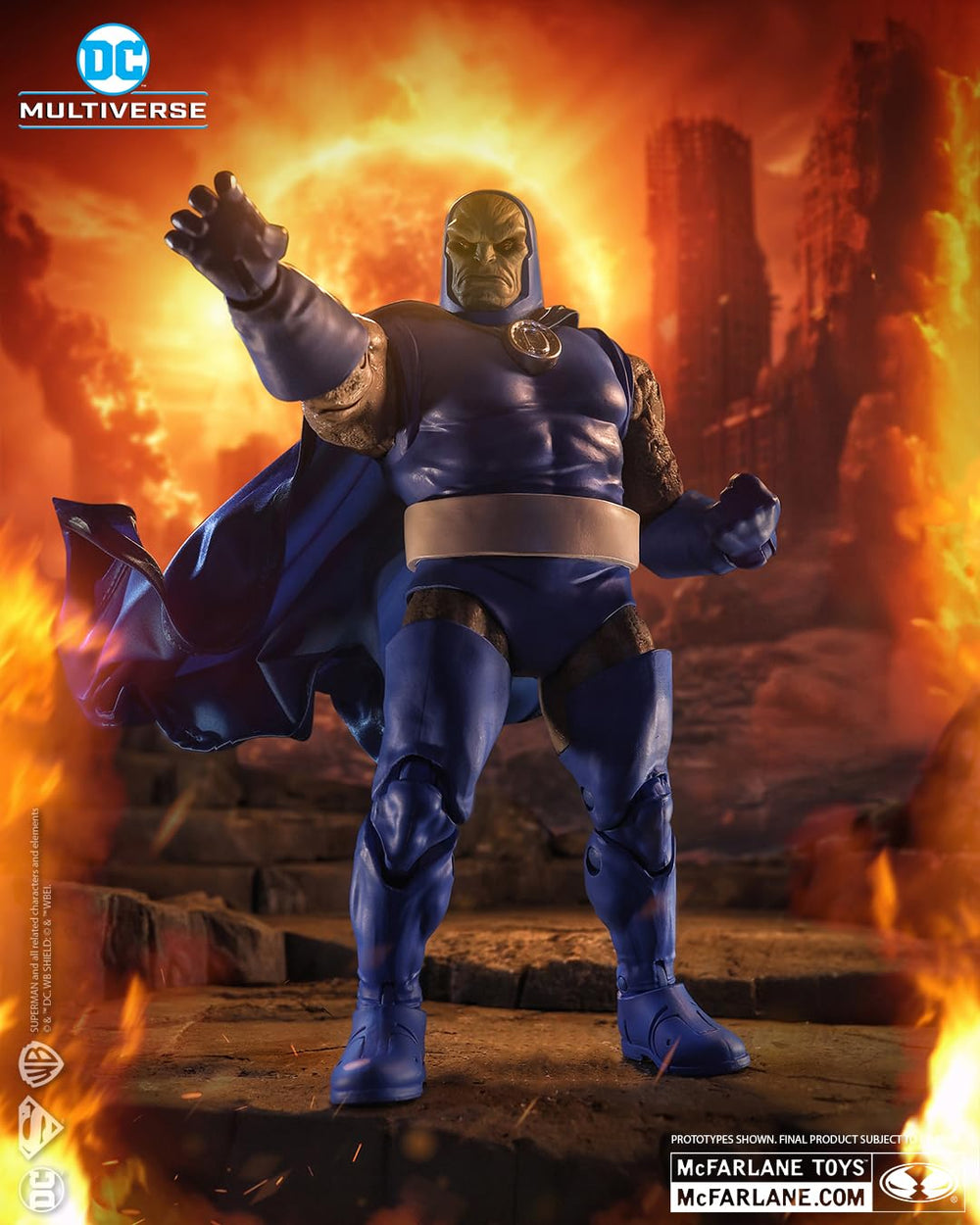 McFarlane Toys Darkseid ultra articulation enables expressive action poses.