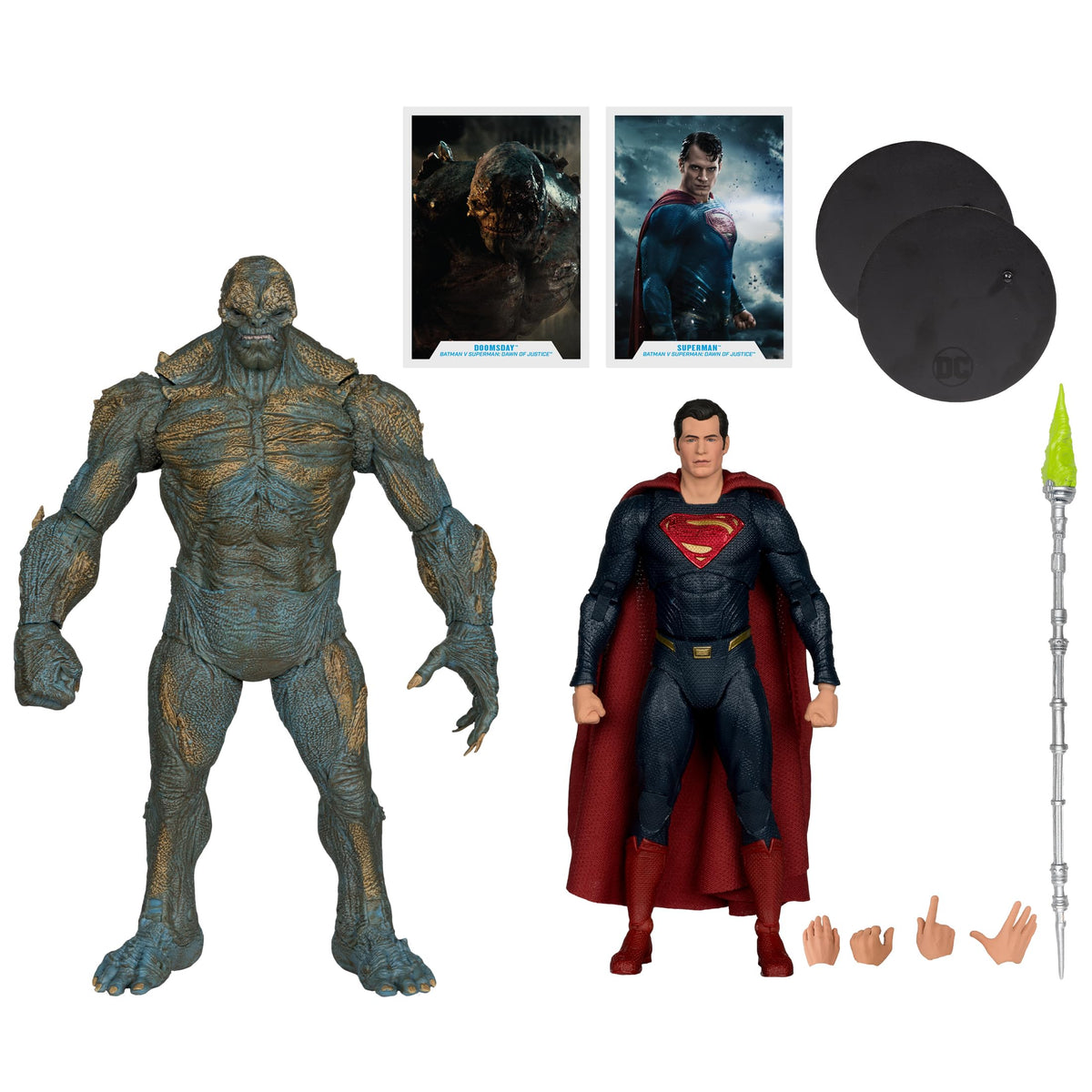 McFarlane Toys DC Multiverse Doomsday Superman 2-pack front view for display-ready posing.