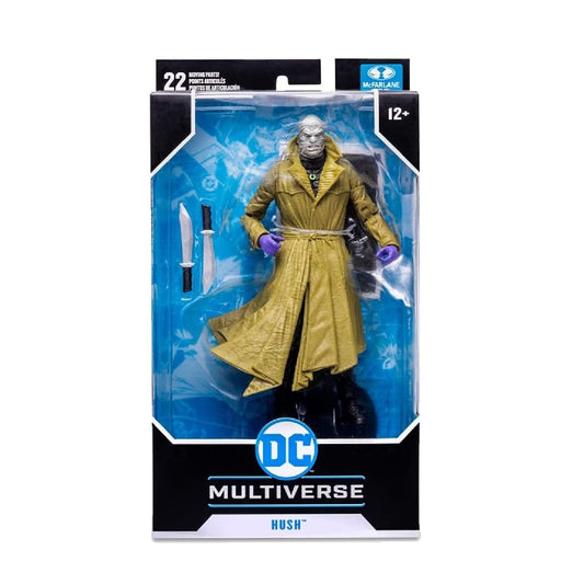 McFarlane Toys DC Multiverse Hush figure with daggers and base, ready for dioramas.