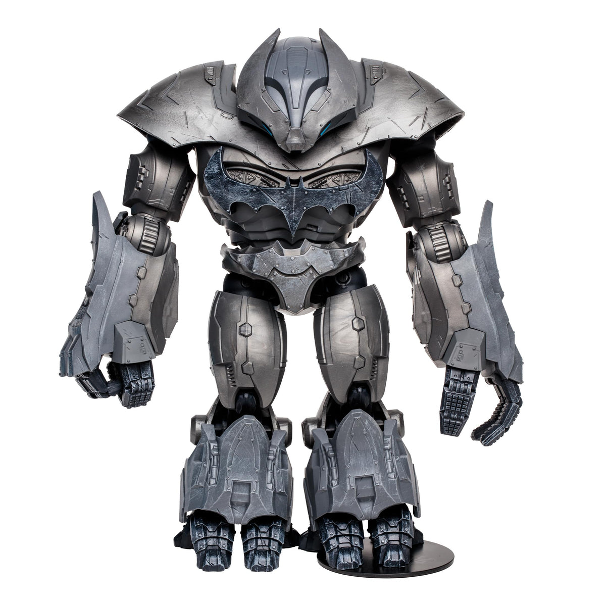 McFarlane Toys Justice Buster Batman Endgame base provides stable display support for dynamic poses.