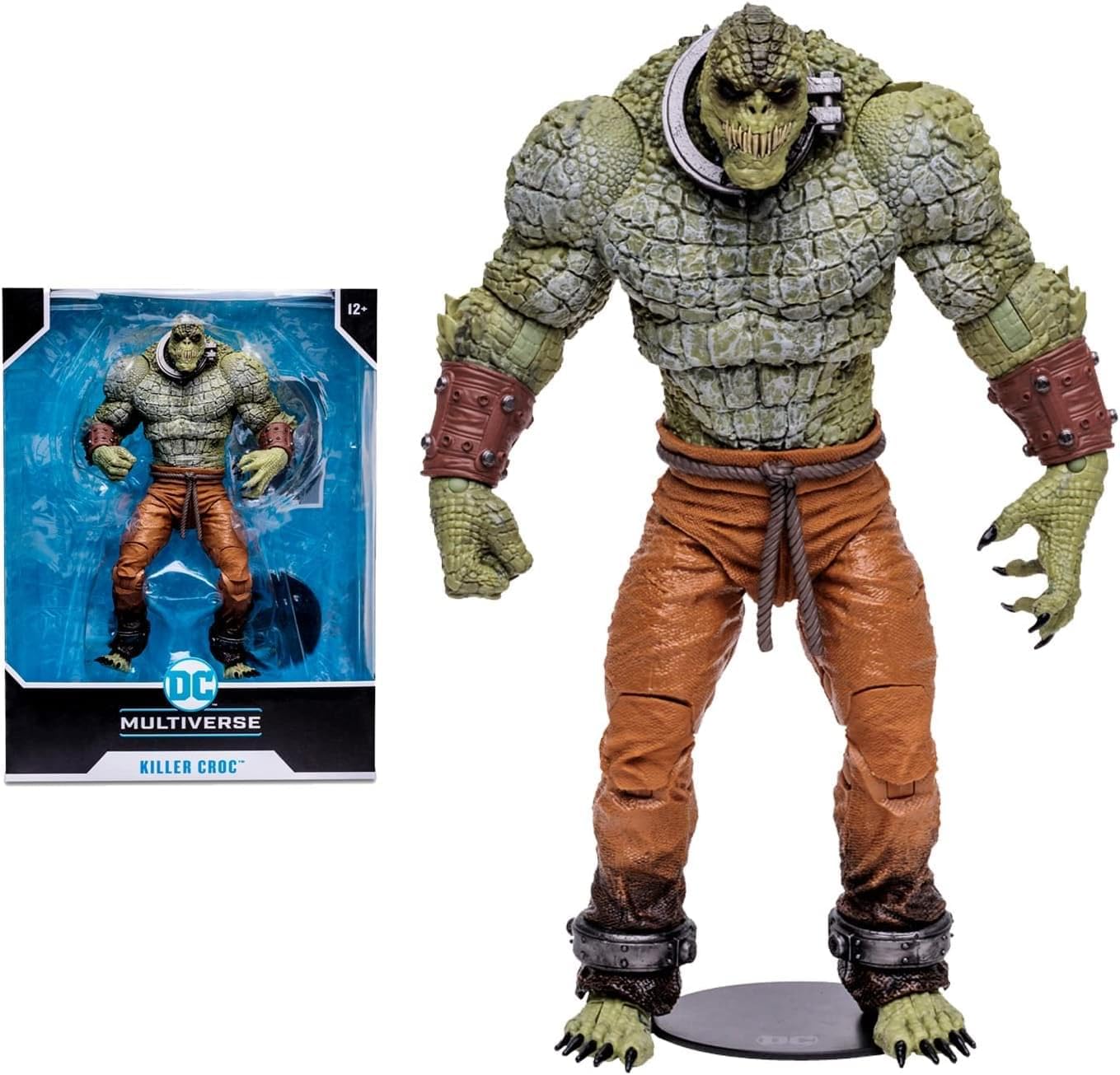McFarlane Toys DC Multiverse Killer Croc mega articulation enables dramatic action poses.
