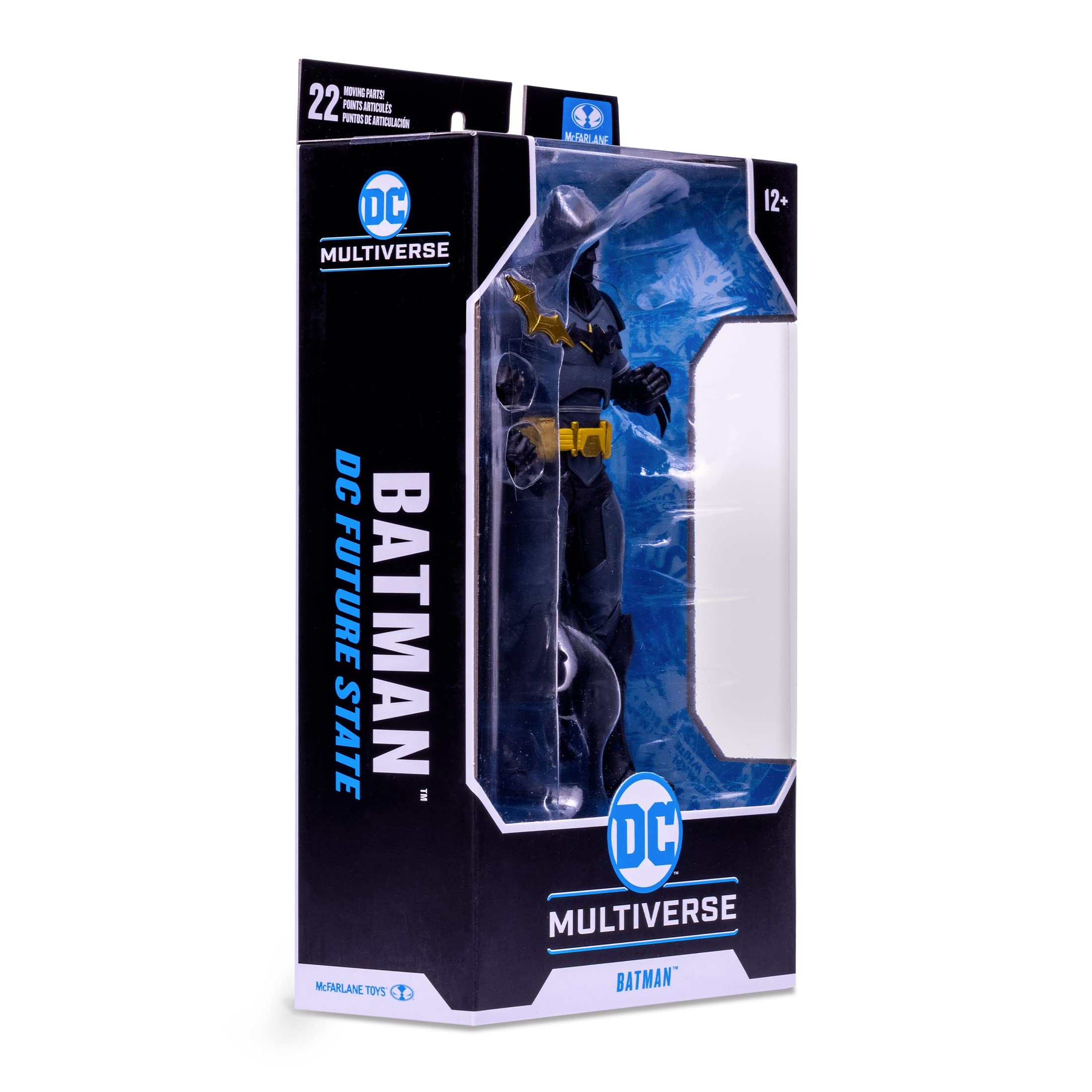 McFarlane Toys DC Multiverse Next Batman face sculpt highlighting armor detail.
