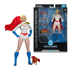 Collectible art card front featuring Power Girl profile