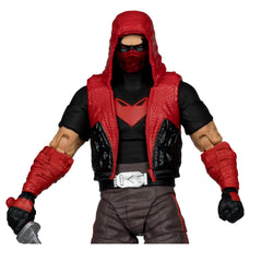 McFarlane Toys DC Multiverse Red Hood armor detail highlights premium sculpt for dynamic posing.
