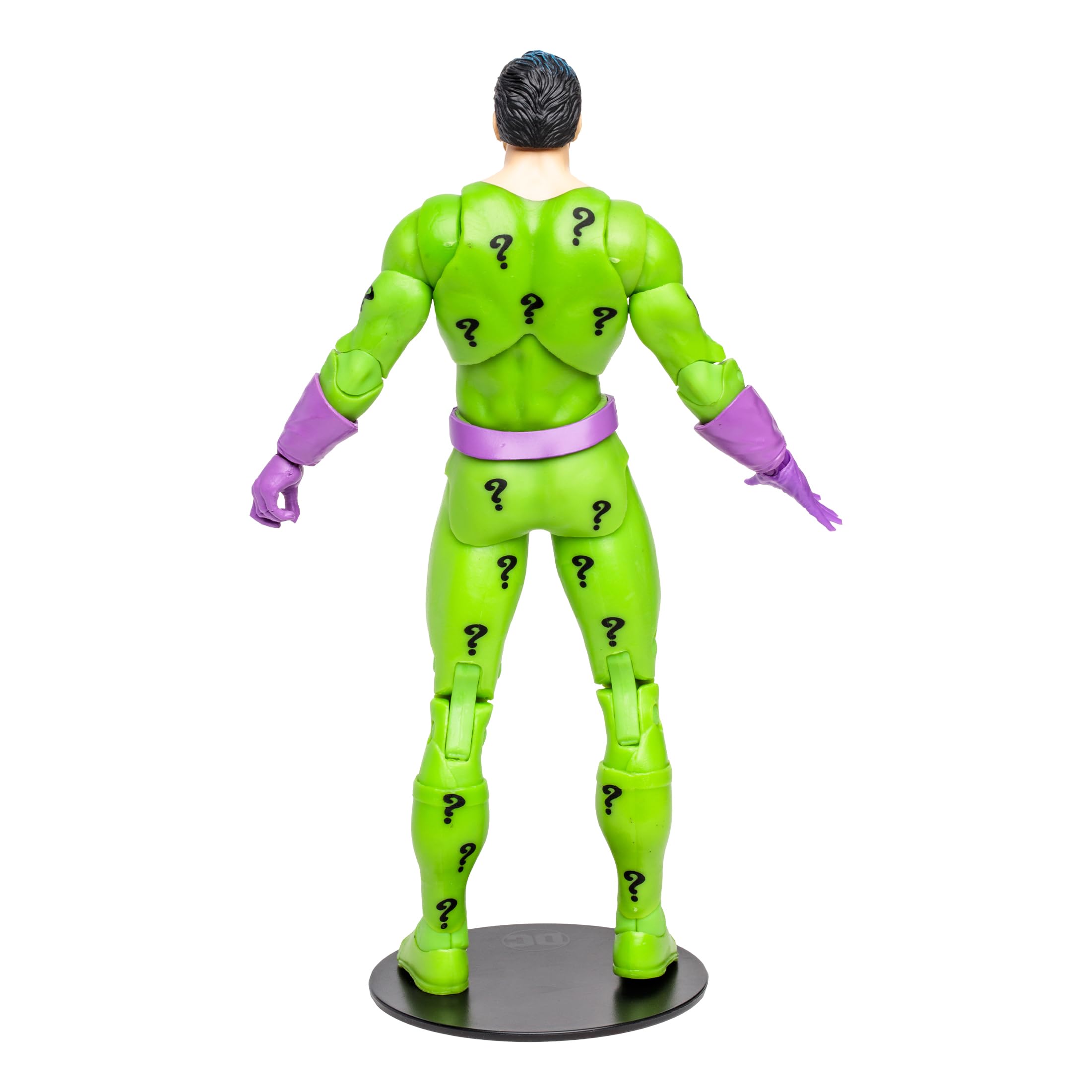 McFarlane Toys DC Multiverse The Riddler 7in comes with a base.