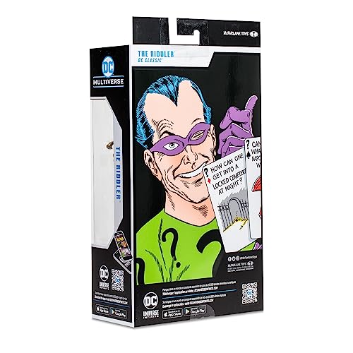 McFarlane Toys DC Multiverse The Riddler 7in on display in a collector setup.