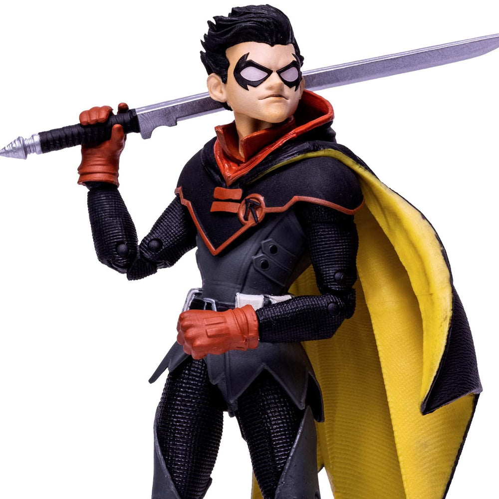 Close-up of articulation details on Robin Infinite Frontier figure.