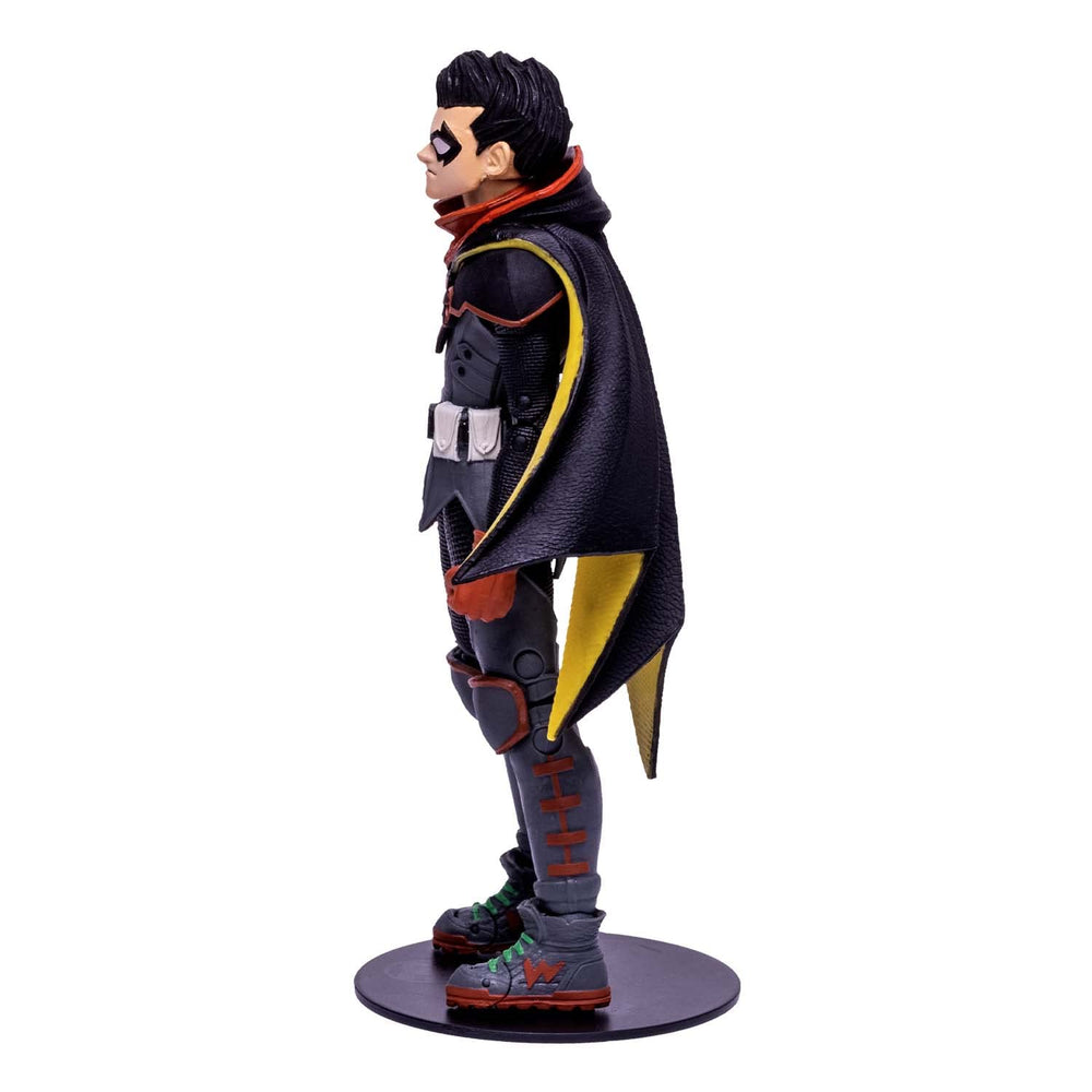 McFarlane Toys Robin Infinite Frontier figure captured in dynamic pose.