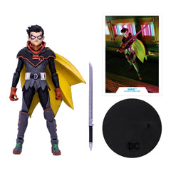 McFarlane Toys DC Multiverse Robin Infinite Frontier figure rear view highlighting cape detail.