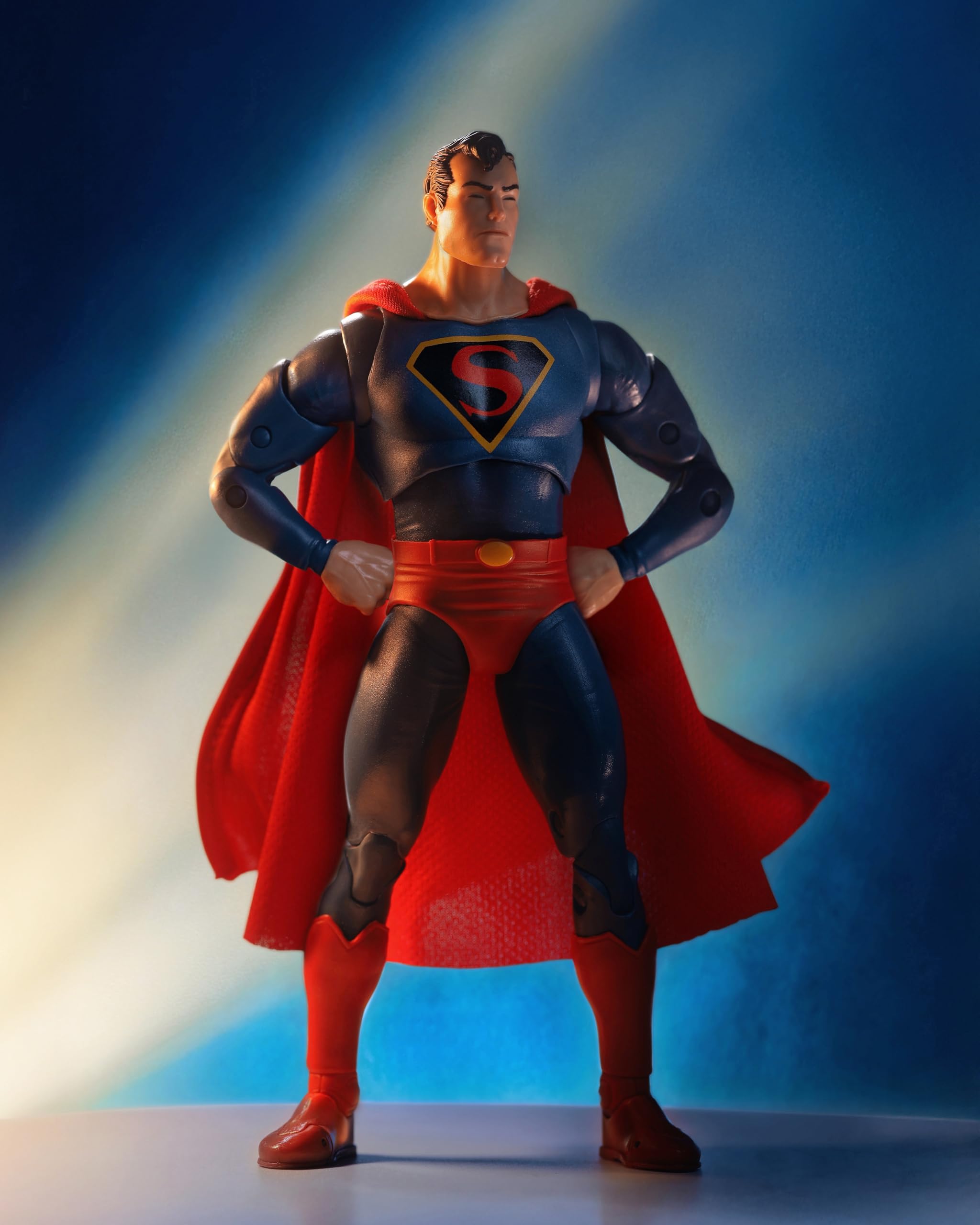 McFarlane Toys Superman 1940s action pose for dynamic shelf display.