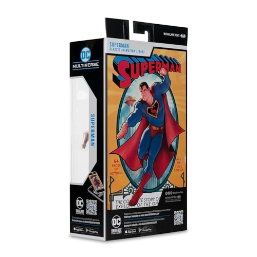 McFarlane Toys Superman 1940s movie serial style figure design.