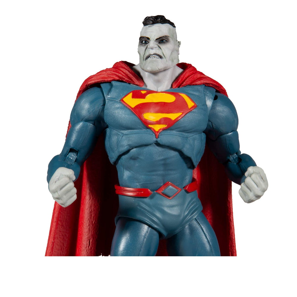 McFarlane Toys DC Multiverse Superman Bizarro head sculpt detail for dramatic shelf display.