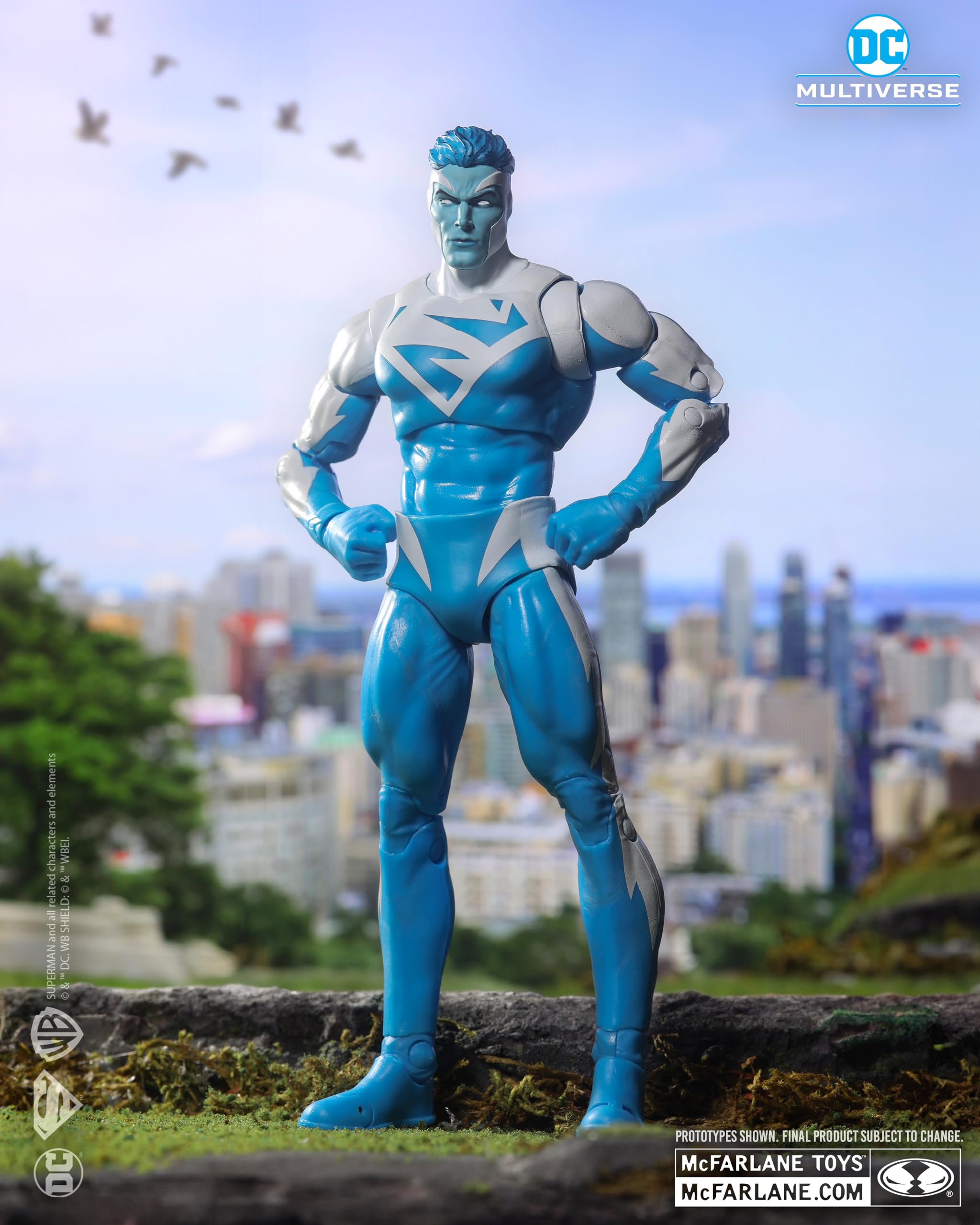 McFarlane Toys Superman JLA 7in articulation detail highlights flexible joints for posing