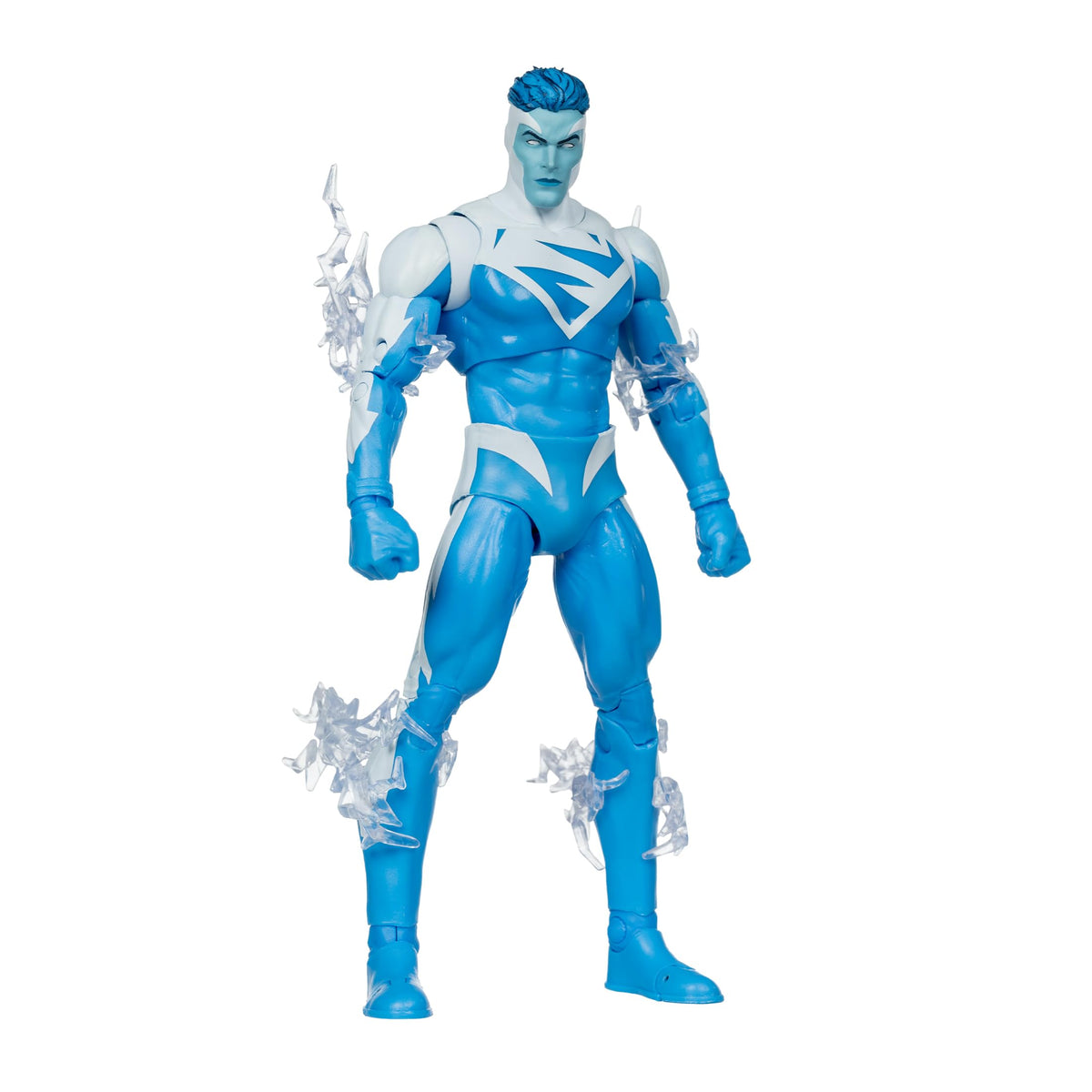McFarlane Toys Superman JLA 7in front view showcases a dynamic display-ready pose