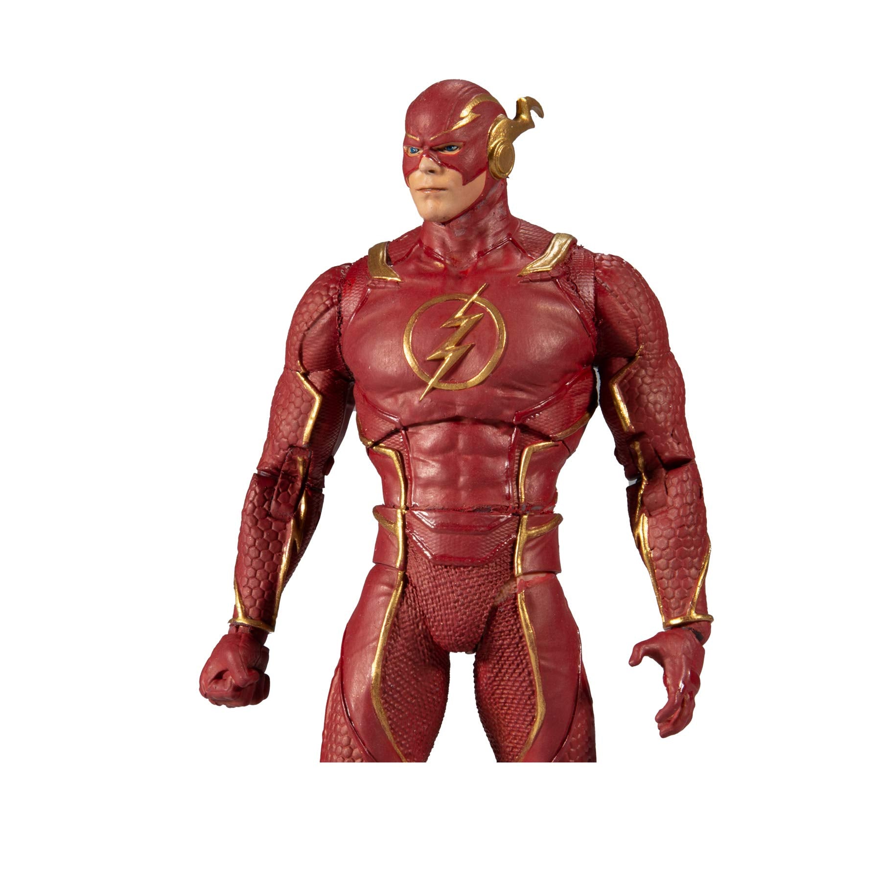 McFarlane Toys DC Multiverse The Flash articulation close-up showing 22 moving parts for posing.