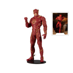 McFarlane Toys DC Multiverse The Flash speedster armor detail highlights texture and chrome accents.