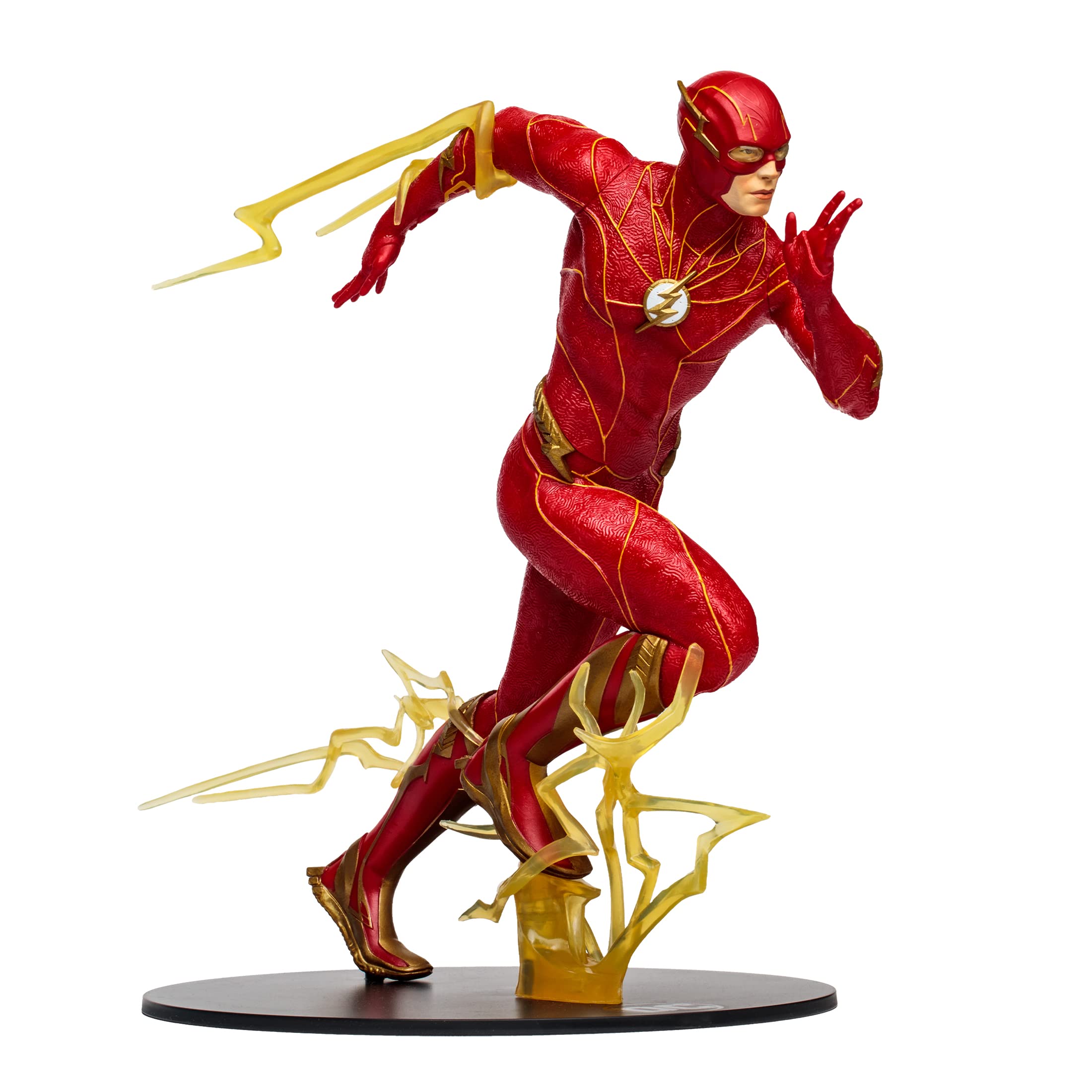 McFarlane Toys The Flash statue includes attachable lightning effects for dramatic display.