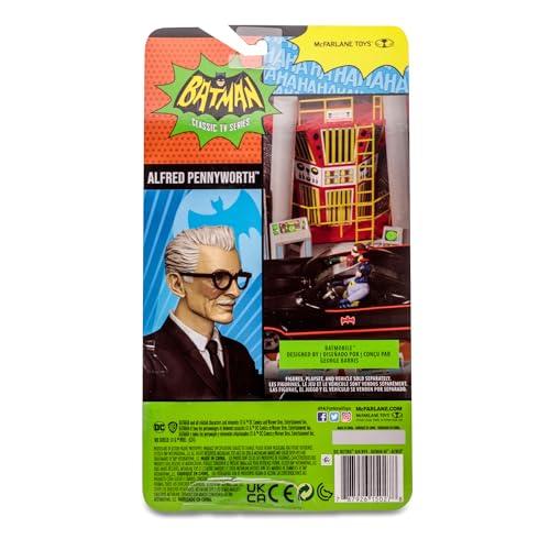 McFarlane Toys DC Retro Alfred packaging art complements DC display