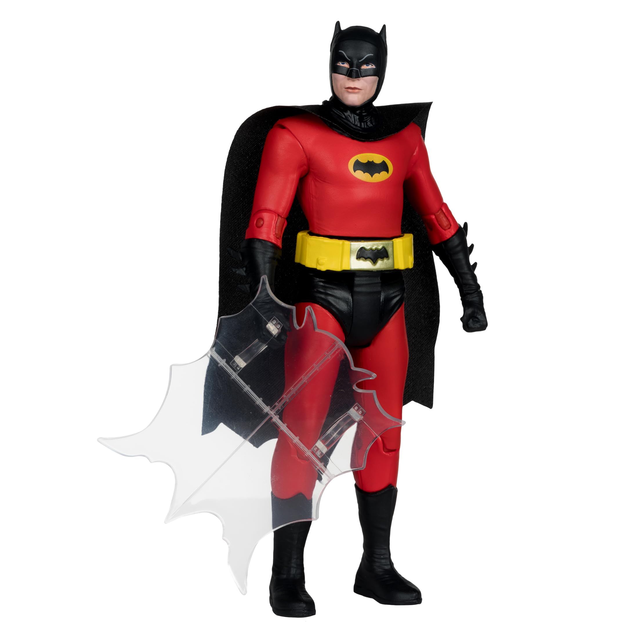 McFarlane Toys DC Retro Batman 66 figure, front view for dynamic shelf display