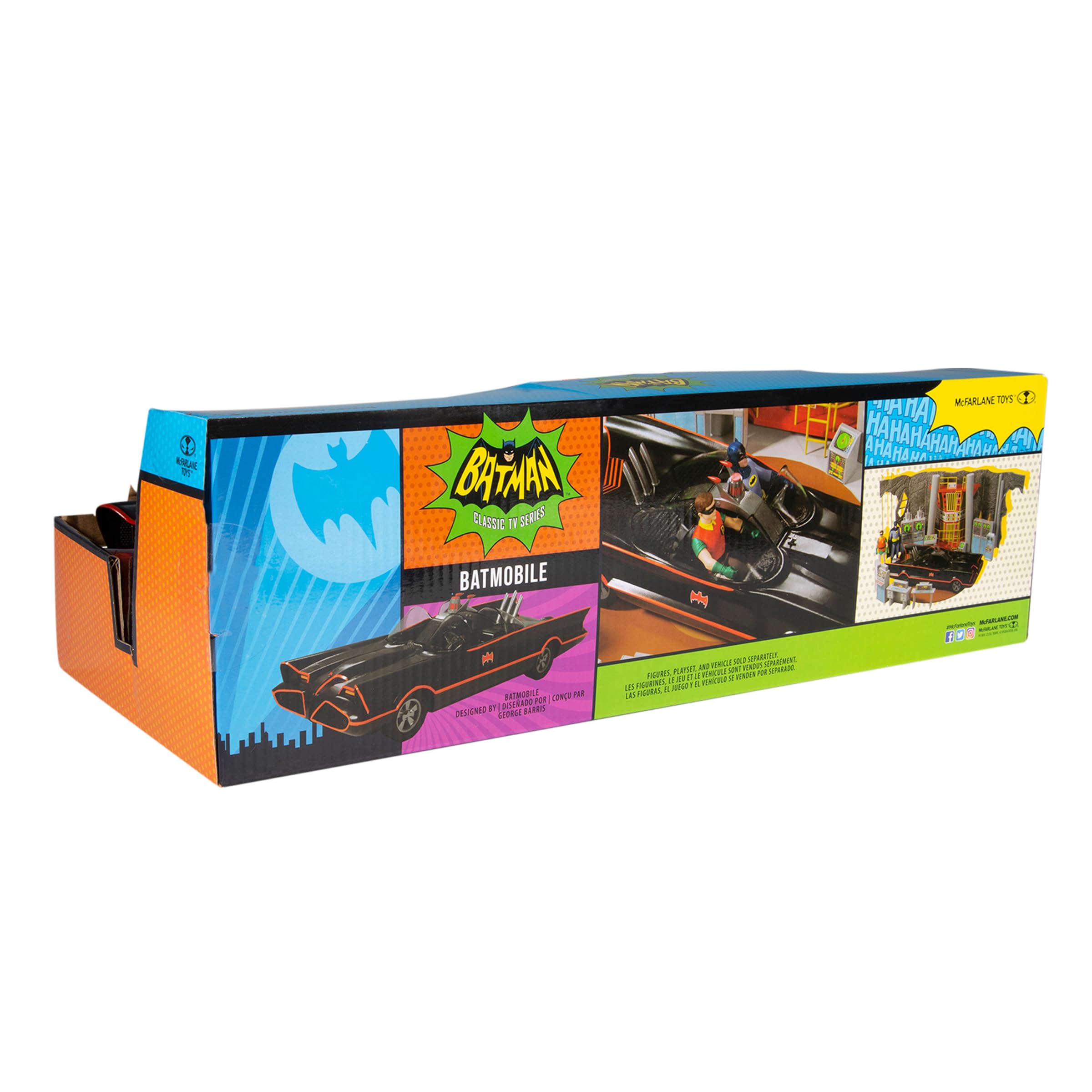 McFarlane Toys DC Retro Batmobile compatible-66-figures fits 6" figures