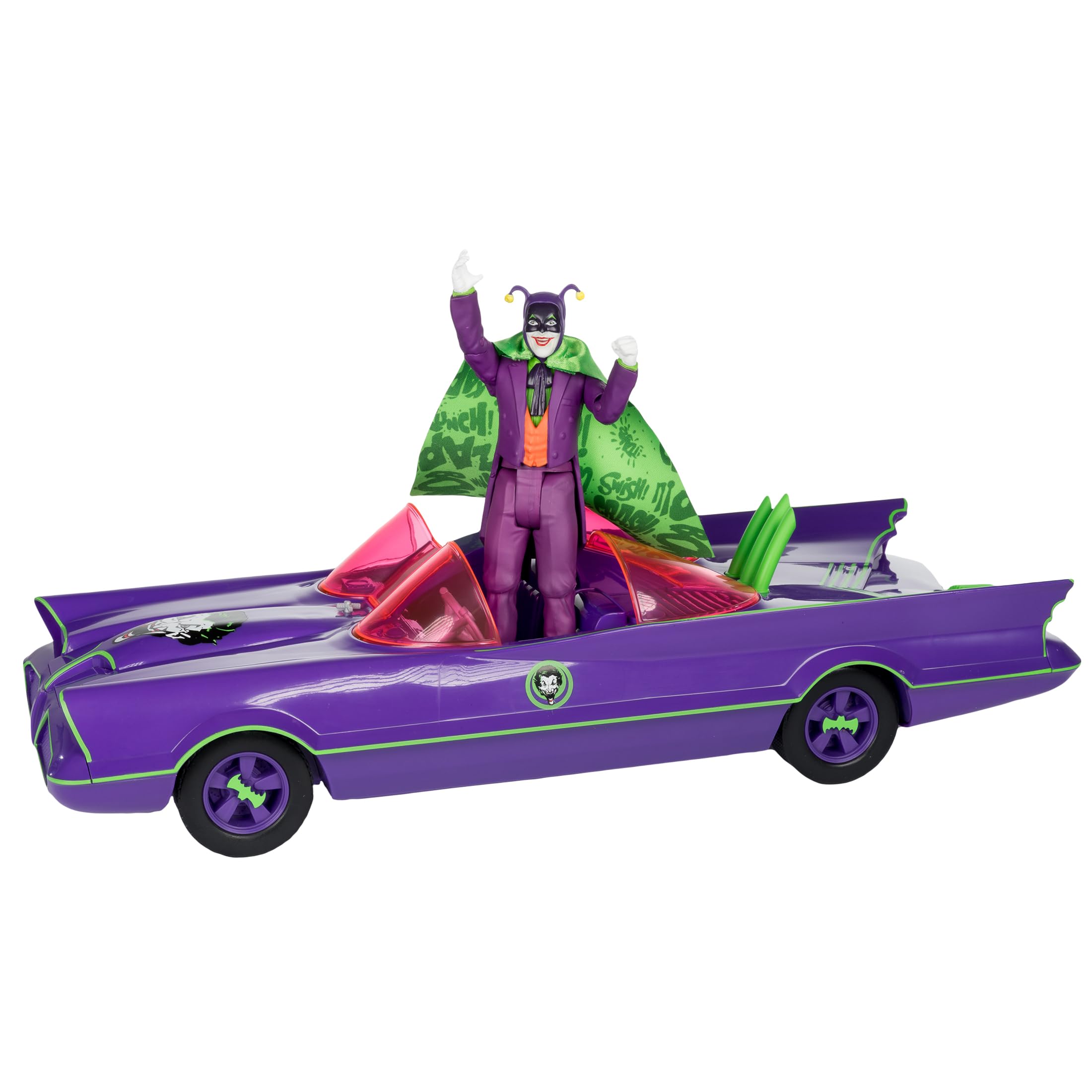 McFarlane Toys DC Retro Batmobile key accessory enhances display options.
