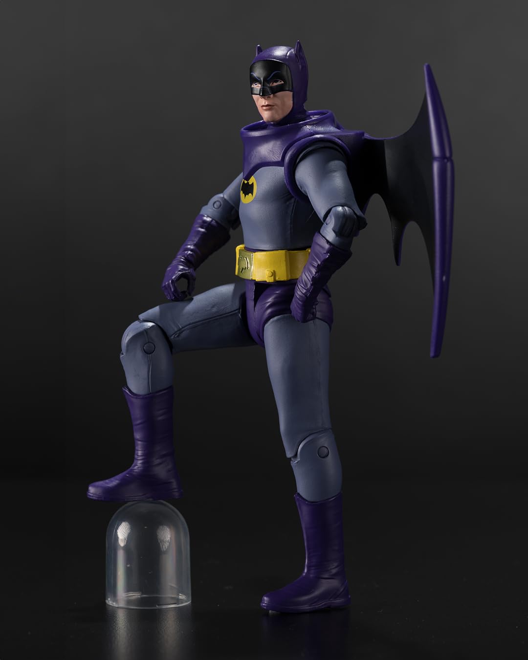 McFarlane Toys DC Retro Space Batman 6in side view for dynamic shelf posing