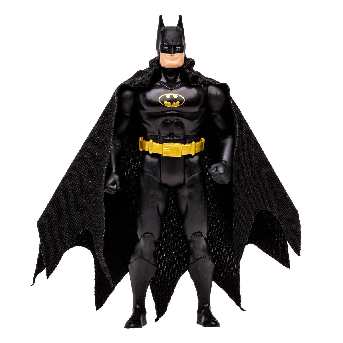 McFarlane Toys Batman black suit front view displays collectible-grade detailing for display