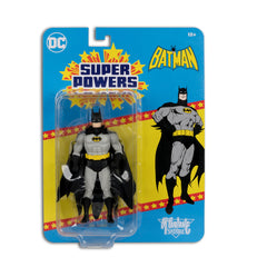 McFarlane Batman blister card packaging supports authentic DC Super Powers presentation.