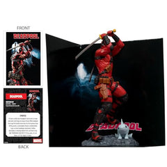 McFarlane Toys Deadpool 1:10 base and backdrop enhances diorama display.