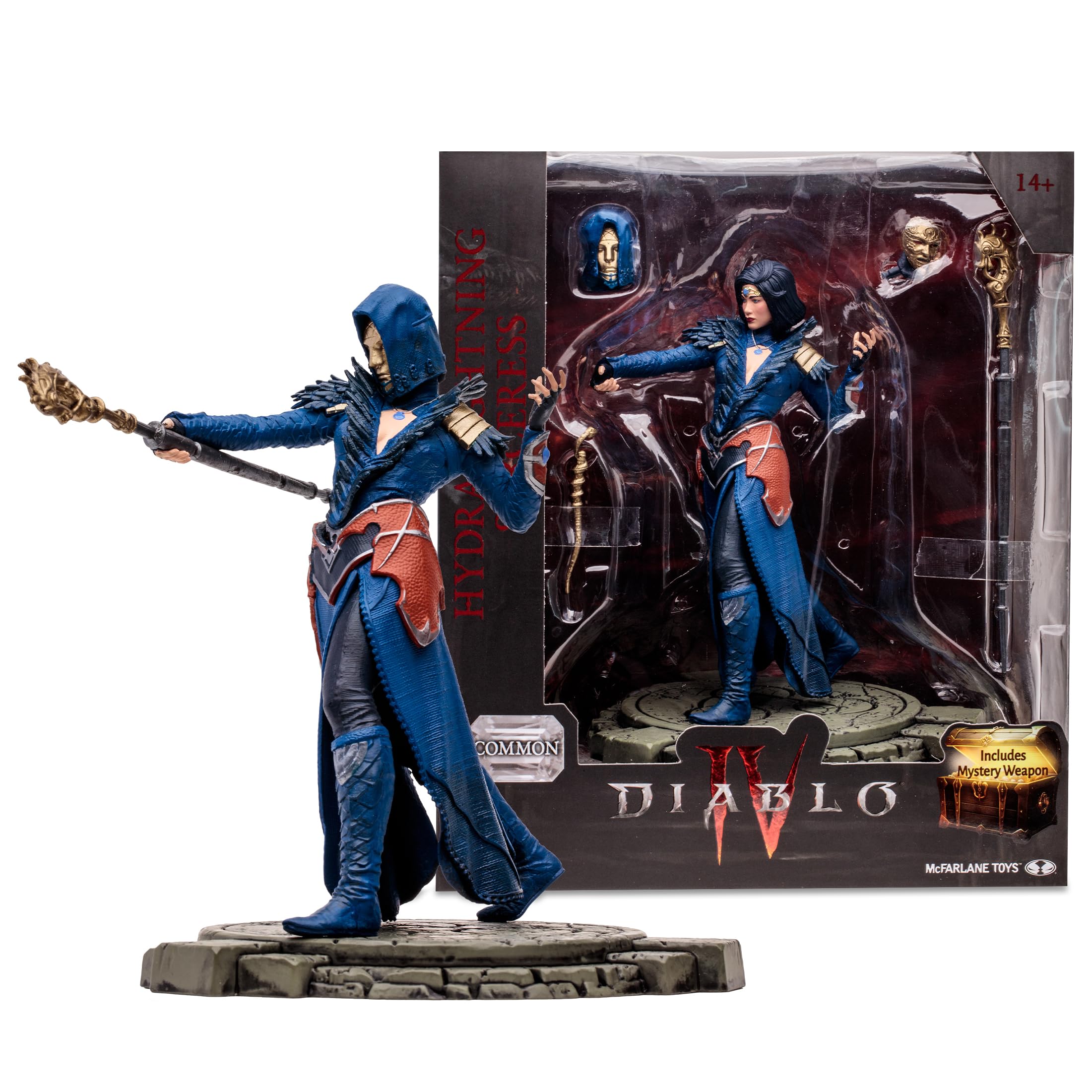 McFarlane Toys Diablo IV Hydra Lightning Sorceress figure in dynamic 1:12 pose for display