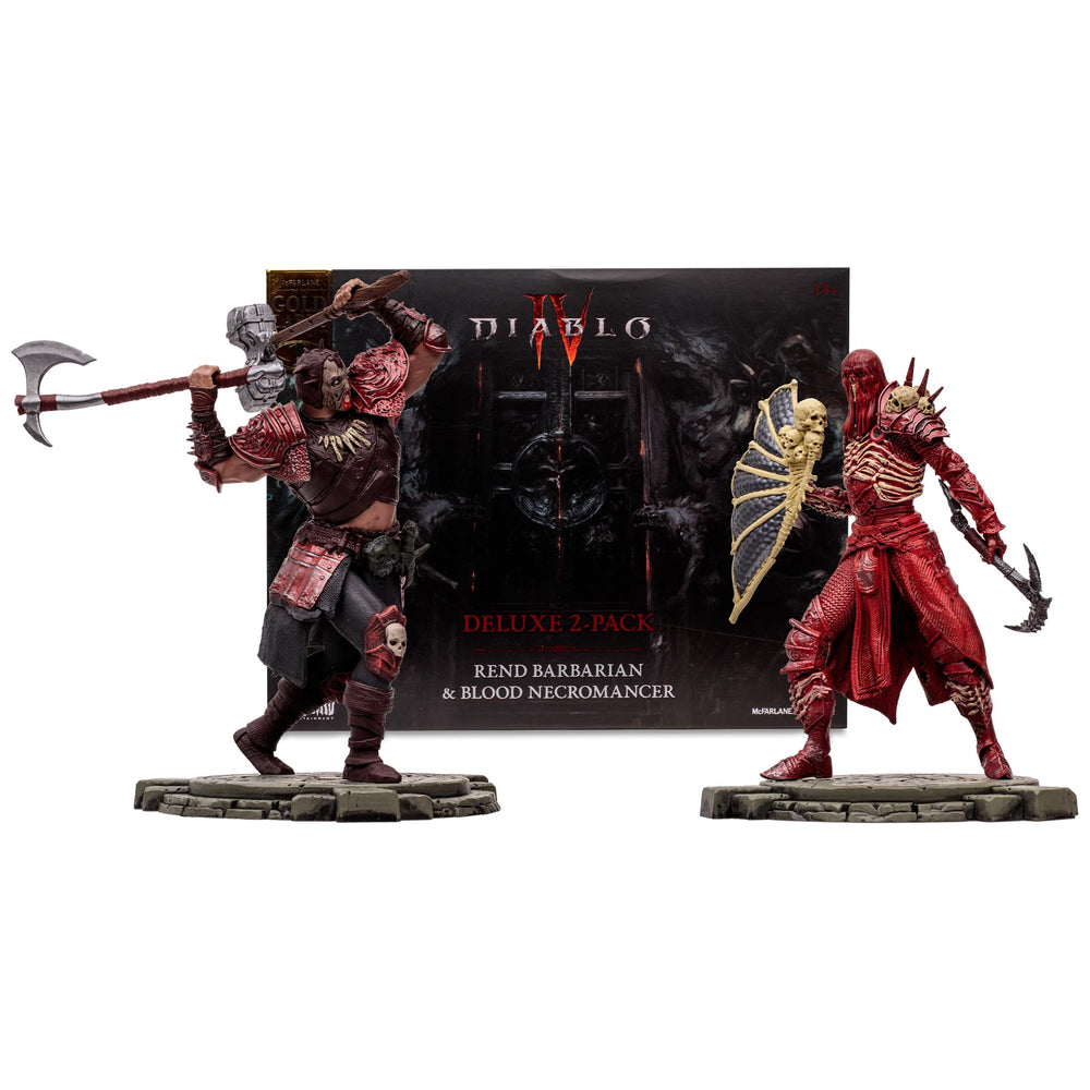 McFarlane Toys Diablo IV Rend Barbarian figure in dynamic pose for shelf display