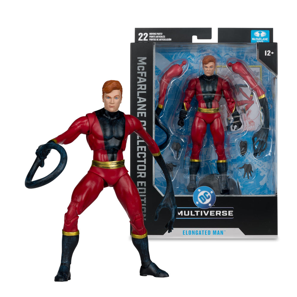 McFarlane Toys Elongated Man display-ready silhouette for diorama-style scenes.