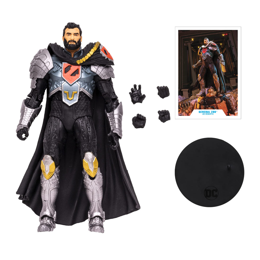 McFarlane Toys General Zod art card back presents character biography.
